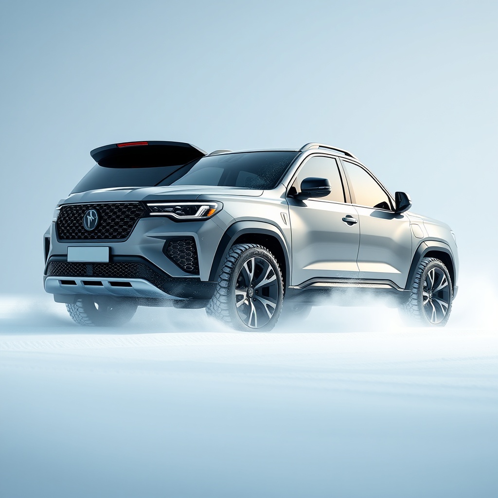 Yakıt istasyonunda bir SUV aracının yanında